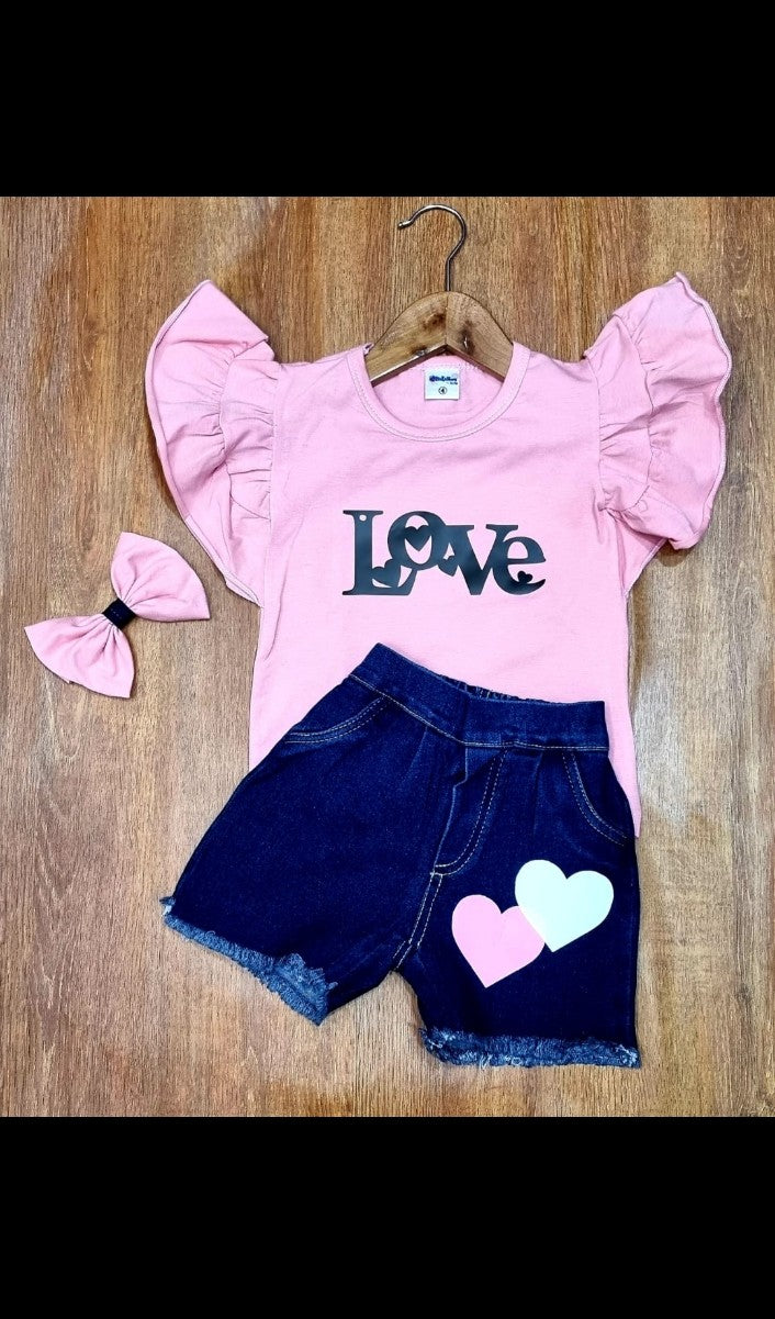 Conjunto Sweet Love Denim Kids