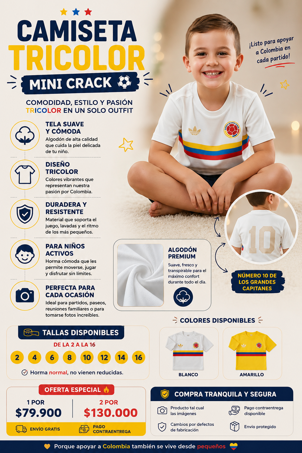 Camiseta Tricolor Mini Crack ⚽