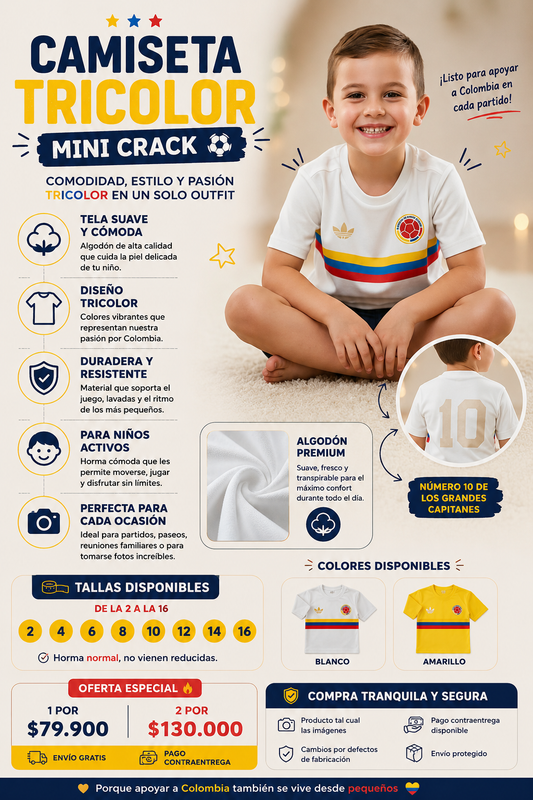 Camiseta Tricolor Mini Crack ⚽